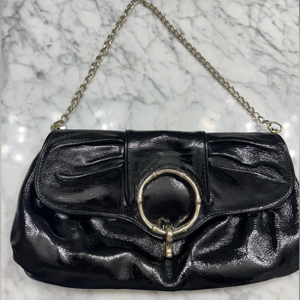 Elaine Turner Hobo Clutch Bag with Gold Chain - Picture 1 of 6